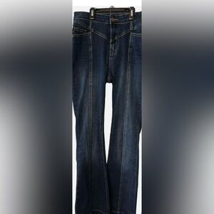 Judy Blue Women's Carson City High Rise Front Seam Flare Dark Blue Jeans…